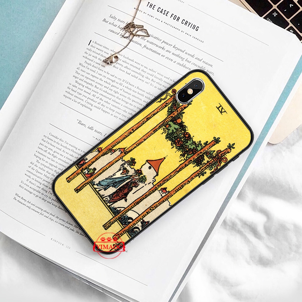 Ốp điện thoại mềm in hình những lá bài Tarot 175F dành cho iPhone XS Max XR X 11 Pro 7 8 6 6S Plus