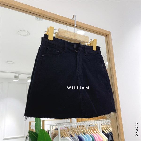 Váy quần jean trơn rách lai 5891