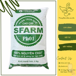 Phân trùn quế hữu cơ tự nhiên sfarm pb01 5kg - phân hữu cơ - phân dạng bột - phân trùn quế