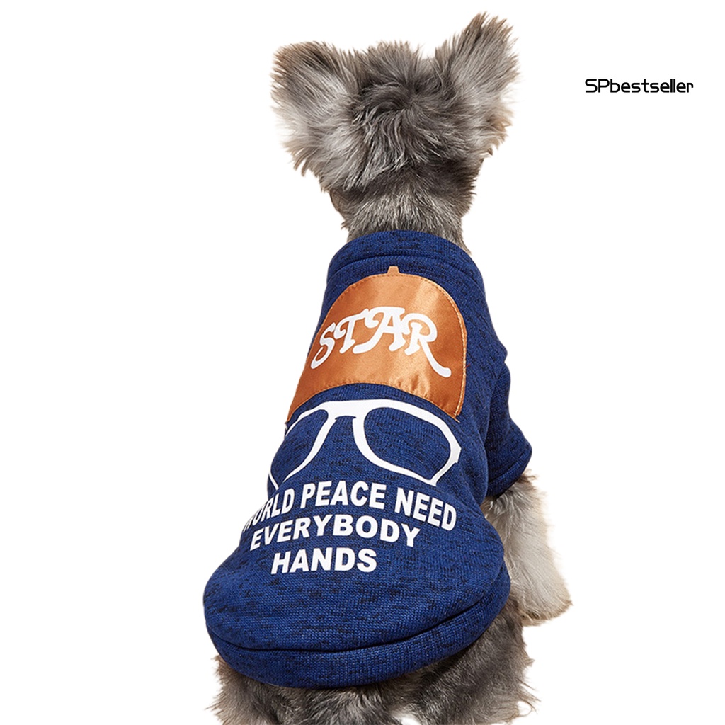 Áo khoác cardigan in chữ giữ ấm thoáng khí thời trang cho thú cưng