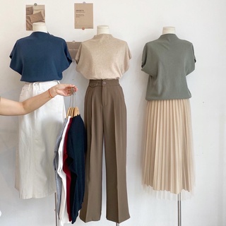 Áo len tay hến chất mịn màu basic1923