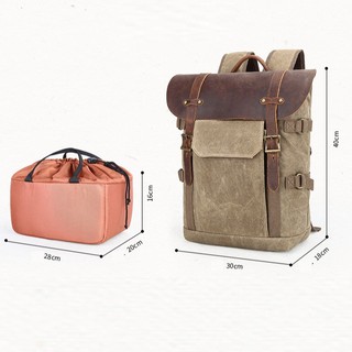 Balo máy ảnh canvas half nắp da_CVASS03