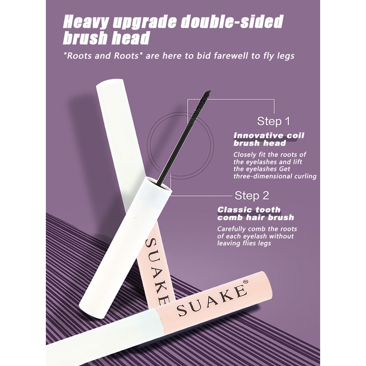 Suake Mascara Mini Mỹ Bàn Chải Mascara Tự Nhiên Mỏng Lâu Mascara Chống Thấm Nước