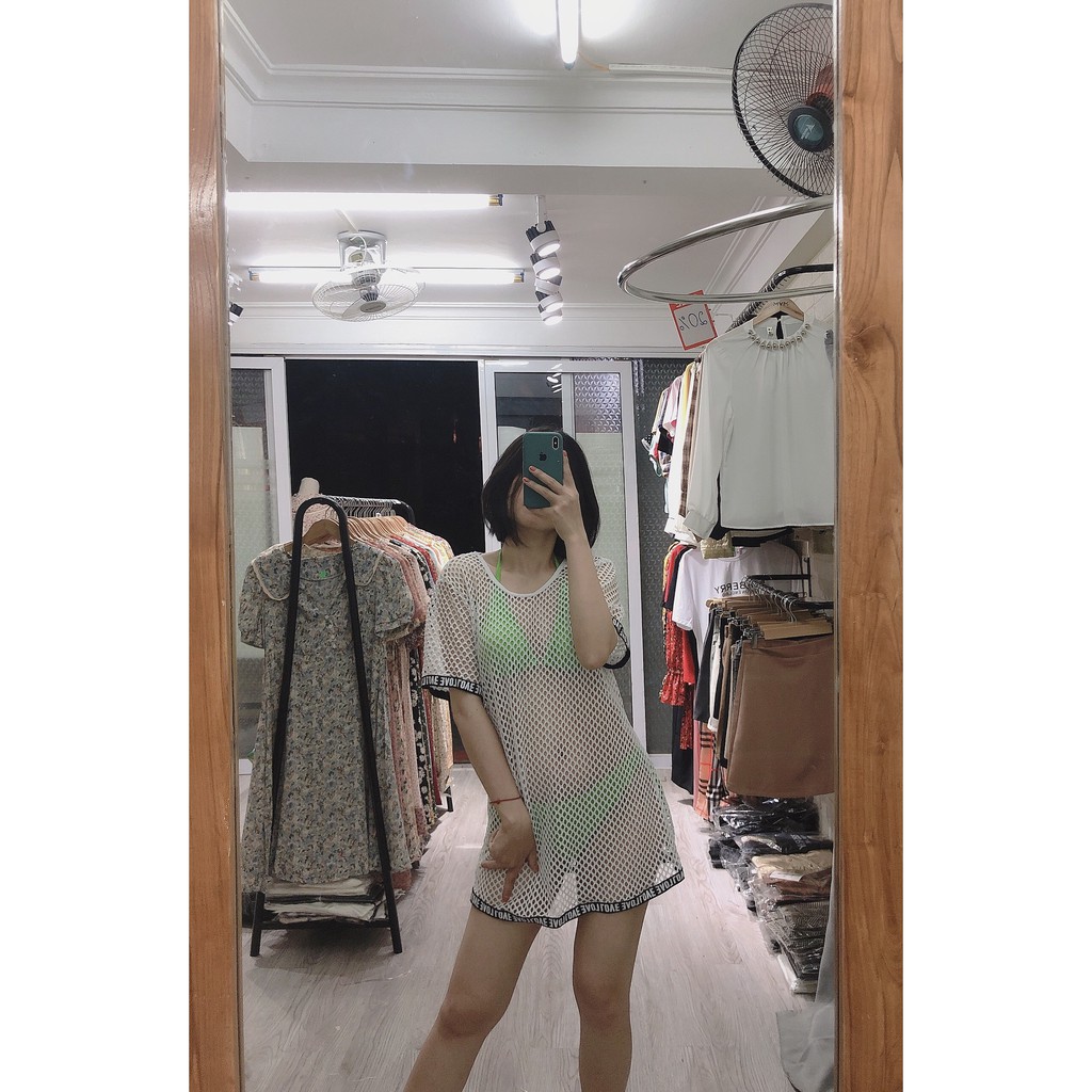 Áo lưới chùm mặc đi biển cho đẹp -2 màu đen trắng | BigBuy360 - bigbuy360.vn