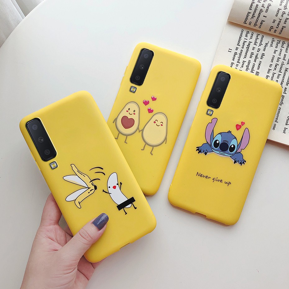 Ốp điện thoại tpu silicon mềm họa tiết trái tim cho Samsung Galaxy A7 2018 A750