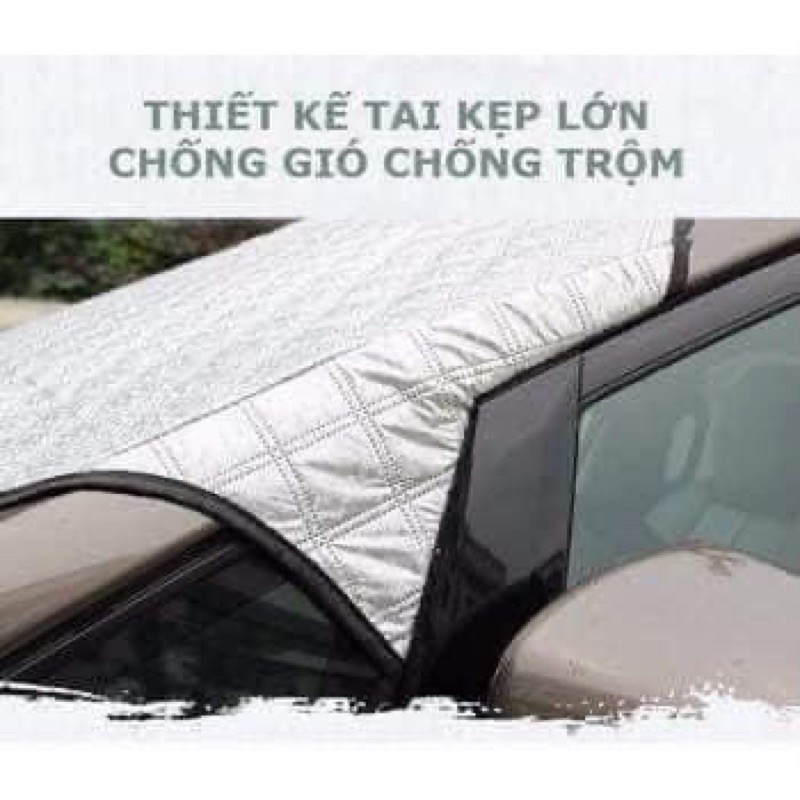 bạt che kính lái ô tô tráng bạc 3 lớp cao cấp chống nóng