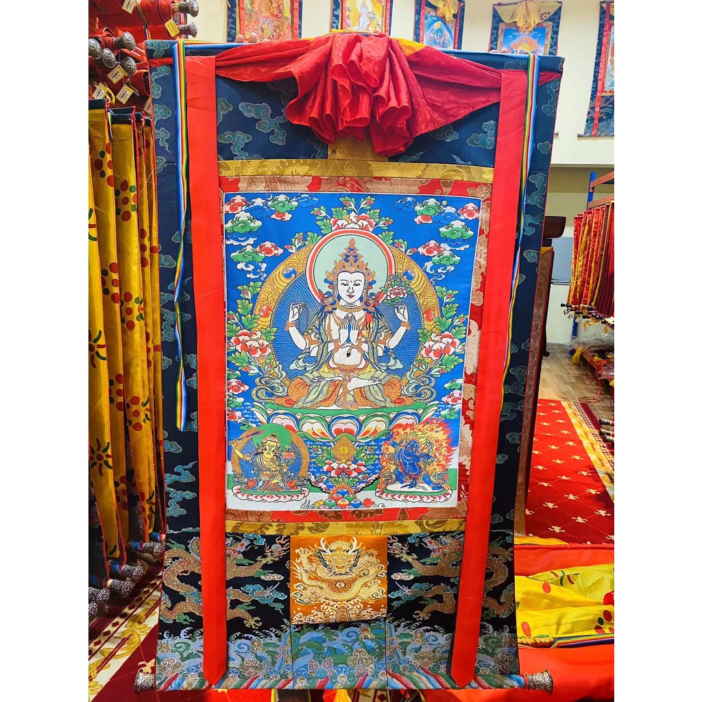 [PHÁP BẢO MINH CHÂU] Thangka thêu vải Nepal 1.3m- ĐẸP TỈ MỈ TỪNG CHI TIẾT