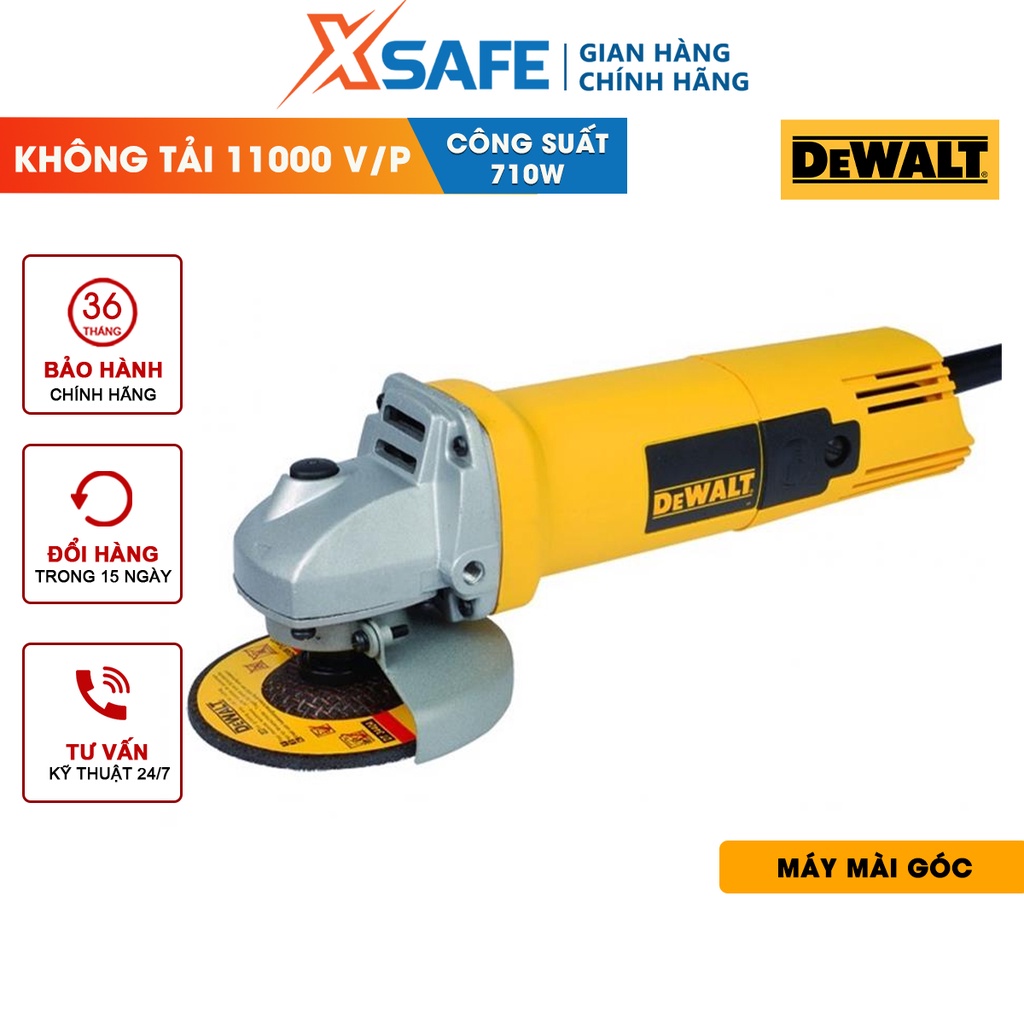 Máy mài góc cầm tay DEWALT 850W Máy cắt sắt cầm tay có bộ ly hợp bảo vệ quá tải,ren trục M10, tốc độ 11000v/p