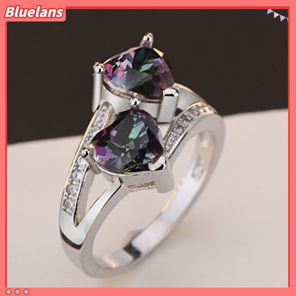 Nhẫn Hợp Kim Đính Đá Họa Tiết Trái Tim Thời Trang Cho Nữ