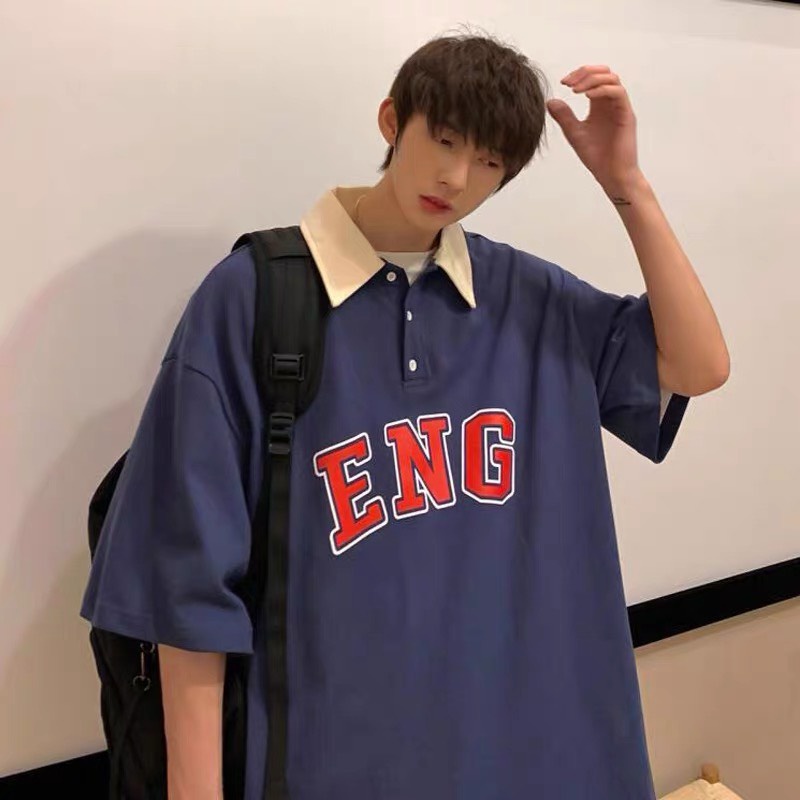 Áo Phông Polo ENG Chất Bo Tàu Dày Bịch Phong Cách Cá Tính Nam Nữ Unisex