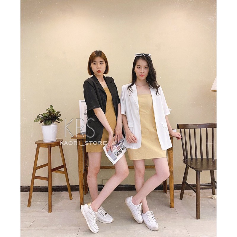 VÁY HAI DÂY NỮ BẢN TO MINIDRESS BO CHUN CHẤT VẢI THÔ ĐŨI LOẠI 1 ( ảnh thật- hàng có sẵn ) |kaori_store|