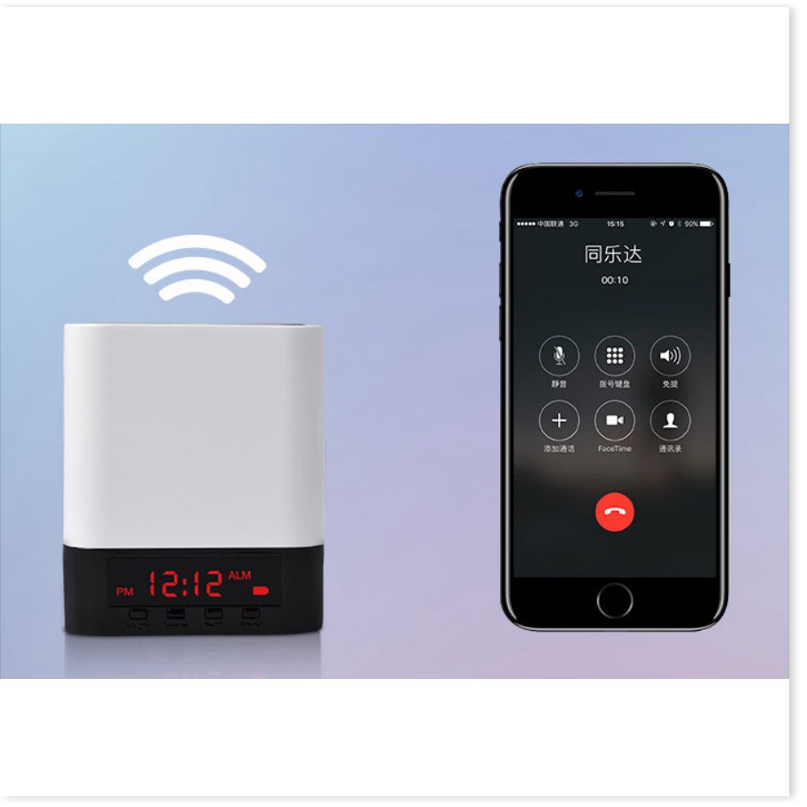 hàng new- Đồng hồ báo thức kết hợp loa bluetooth, Radio FM có màn hình Led - Home and Garden