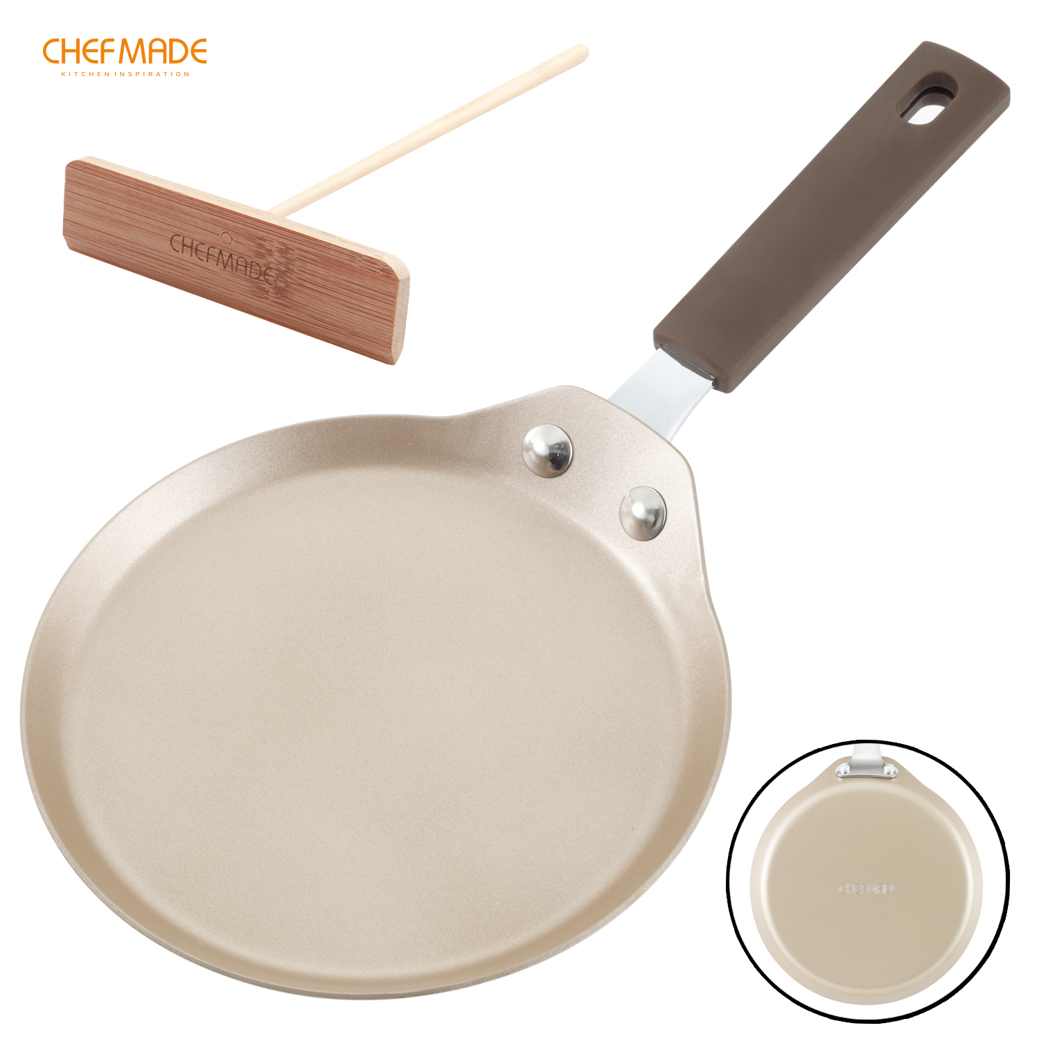 Chảo Chiên CHEFMADE WK9115 Chống Dính Dùng Cho Bếp Gas Và Bếp Từ Làm Món Pizza/ Bánh Pancake/ Bò Bít Tết