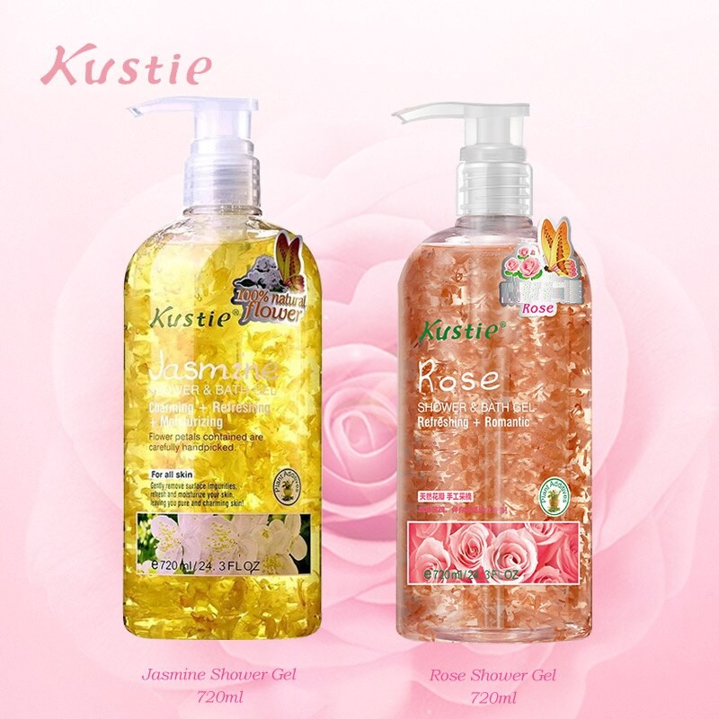 Sữa Tắm Dạng Gel Kustie Chiết Xuất Cánh Hoa Thật Tự Nhiên 720ml