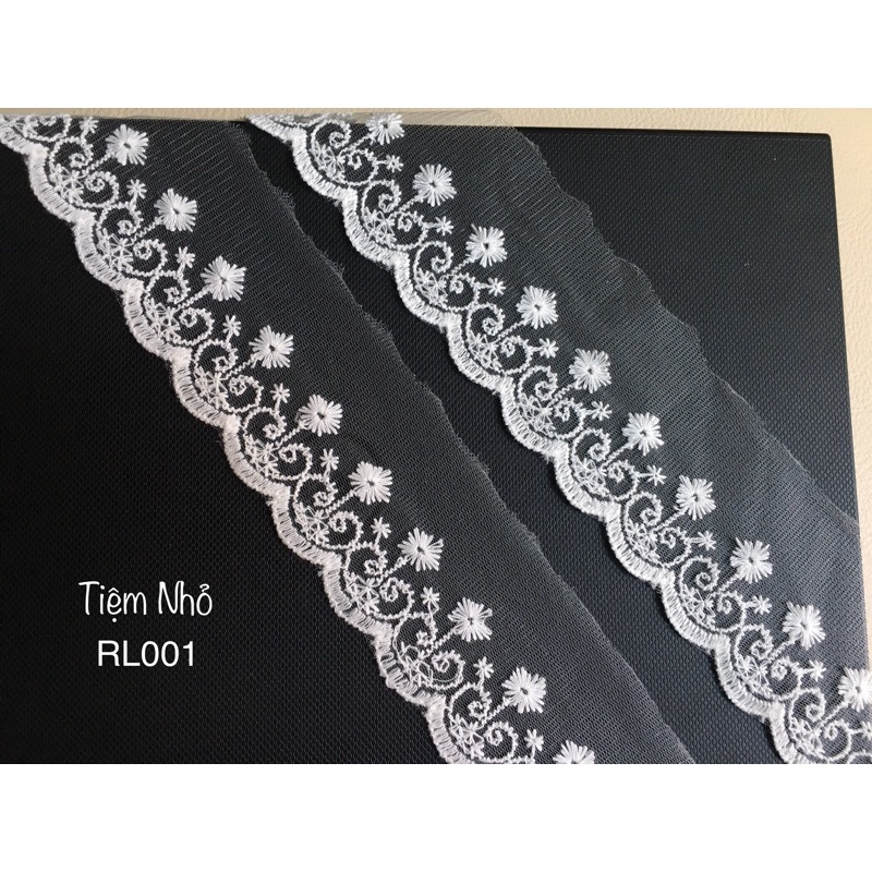 Ren lưới thêu hoa bản 6cm