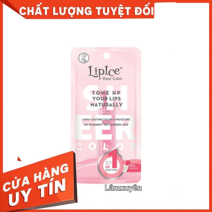 Son Dưỡng Môi Mềm Mại Tự Nhiên LipIce Sheer Color 2.4g   FREESHIP  giúp môi luôn mềm mịn và căng mướt và giữ màu môi