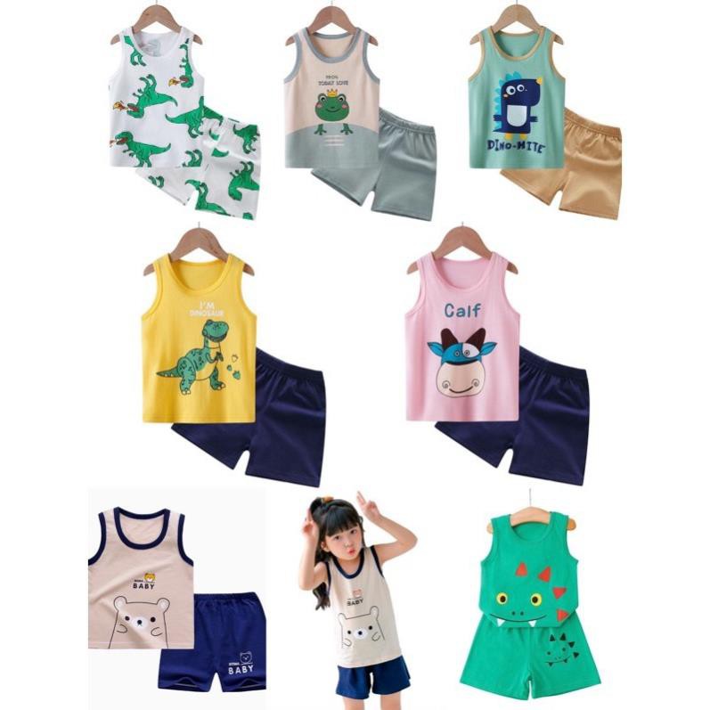 Bộ ba lỗ bé trai bé gái set cotton mềm mịn thấm hút mồ hôi  YAPPY KIDS