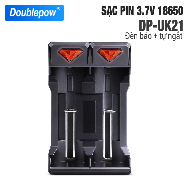 Bộ sạc pin 18650 tự ngắt báo đèn khi đầy Doublepow DP-UK21 sạc được pin 3,7V 18650, 16340, 14500, 26650,21700...