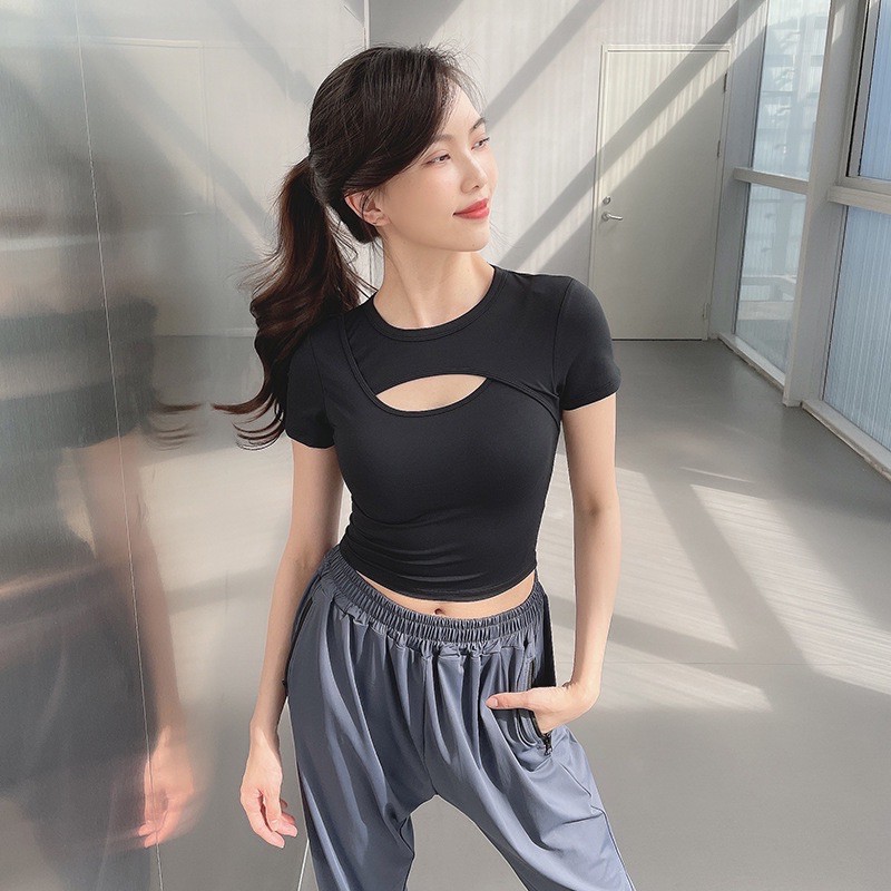 Áo Croptop tập gym yoga cao cấp thấm hút mồ hôi