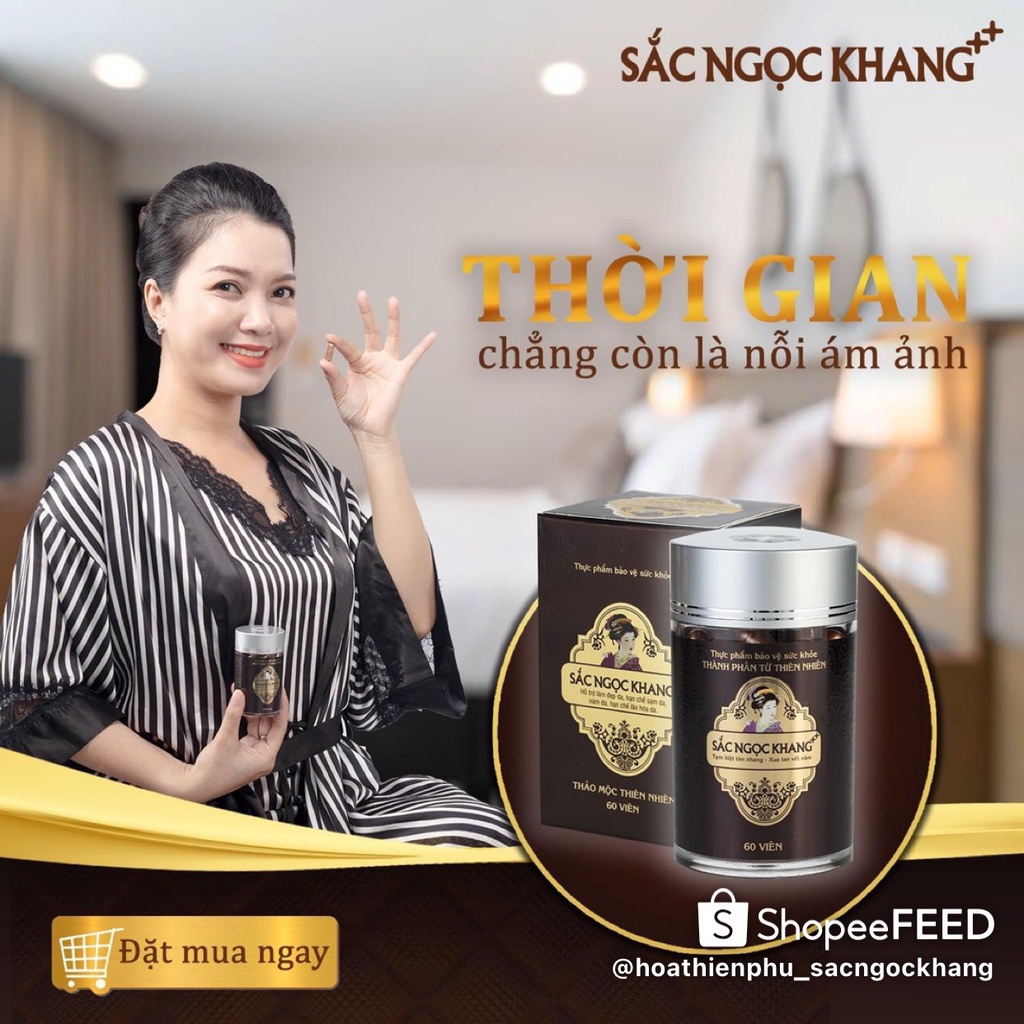 Viên Uống Sắc Ngọc Khang ++ chống lão hóa da, giảm nám, tàn nhan cao cấp [Hộp 60 Viên]