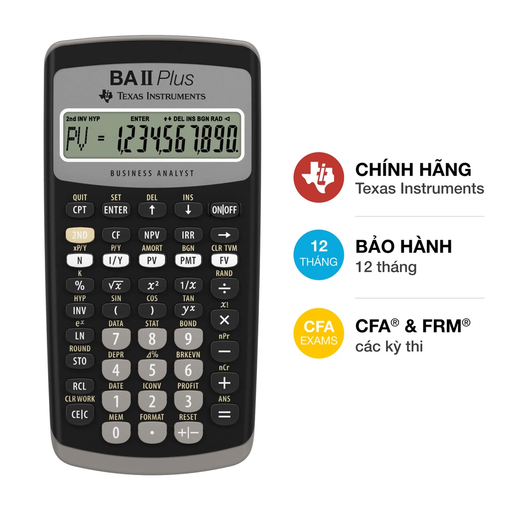 Máy tính tài chính Texas Instruments BA II Plus (Máy tính tài chính CFA)