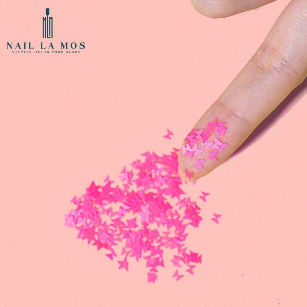 Set 12 ô nhũ bướm lấp lánh rất sáng đắp ẩn gel phong cách Hàn Nhật