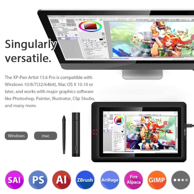 Bảng Vẽ Màn Hình XP-Pen Artist 15.6 Pro fullHD 8192 Lực Nhấn 120% sRGB | BigBuy360 - bigbuy360.vn