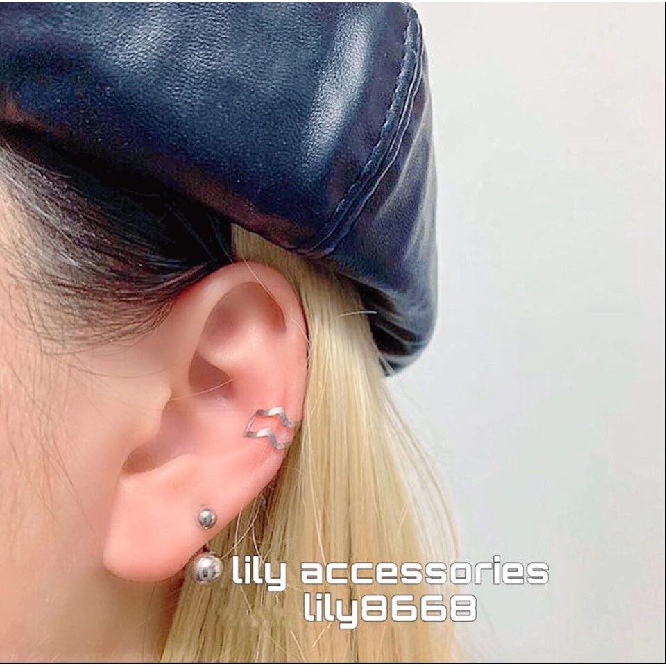 Textured Earcuff kẹp tai titan nhiều kiểu cho nam nữ không cần xỏ lỗ không gỉ không đen không dị ứng