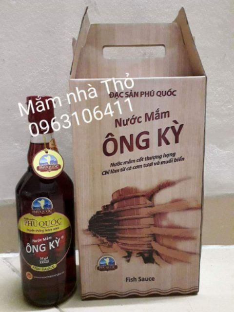 QUÀ TẾT - XÁCH 2 CHAI NƯỚC MẮM ÔNG KỲ PHÚ QUỐC