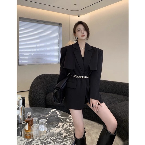 TKLIHN Áo khoác VEST dài tay ulzzang ÁO khoác BLAZER oversize FASHIONITA 2021 KÈM ẢNH THẬT CUỐI