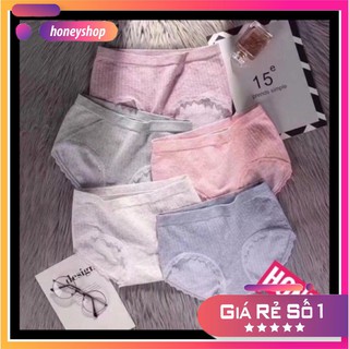 Hộp 5 quần lót cotton Muji muối tiêu kháng khuẩn siêu sịn cao cấp HONEYSHOP