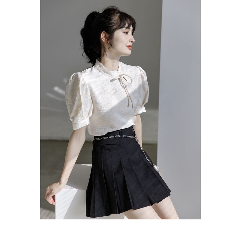 Áo Kiểu Tay Phồng Phong Cách retro Trung Hoa Thiết Kế Mới Thời Trang Mùa Hè Cho Nữ