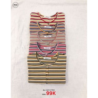Áo croptop kẻ ngang khuy cổ #76