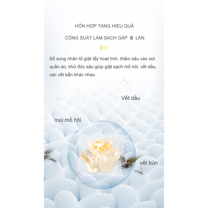 Viên giặt quần áo 3 in 1, sạch vết bản ,lưu hương thơm