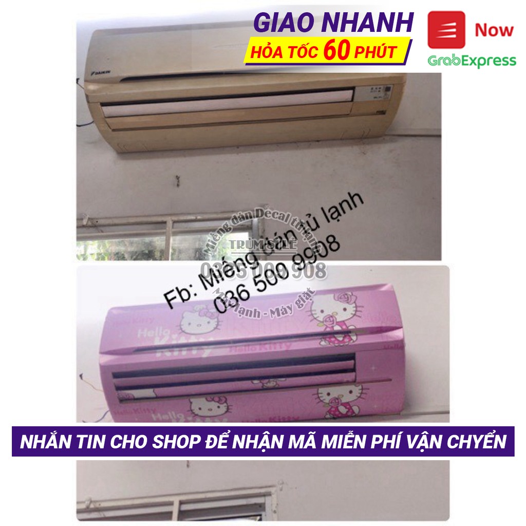 Decal dán máy lạnh điều hòa Hellokitty (Chất liệu cao cấp siêu bền)