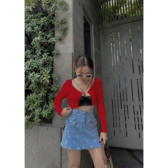 áo khoác croptop xích ngực