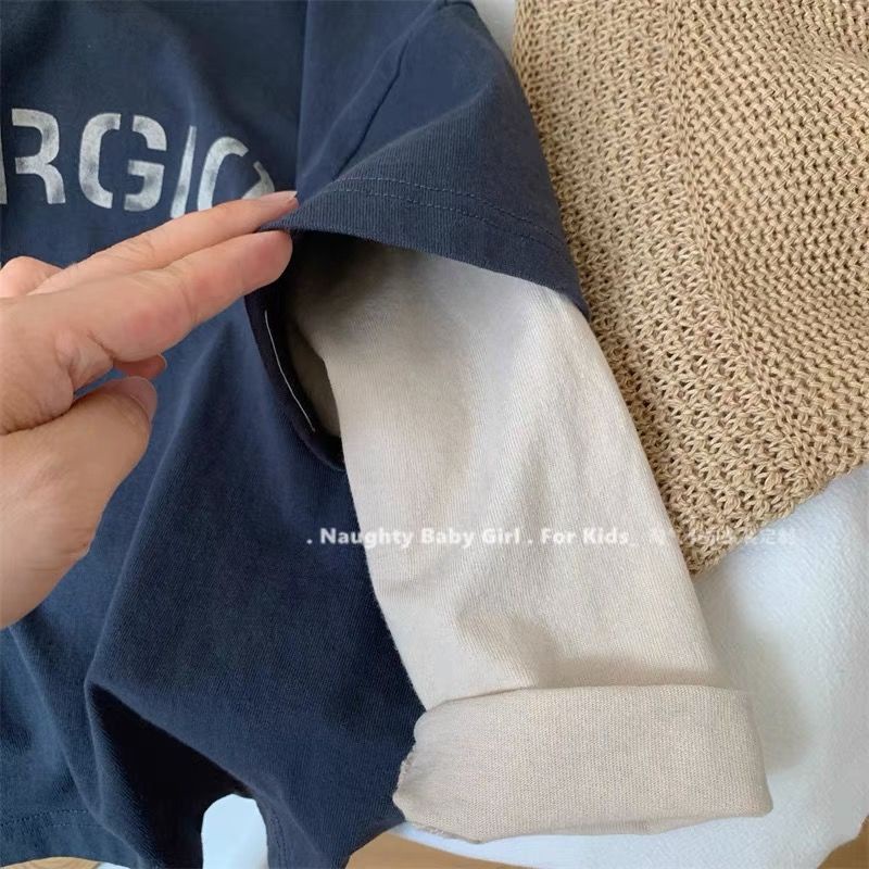 Áo thun giả hai lớp phong cách Hàn Quốc cho bé