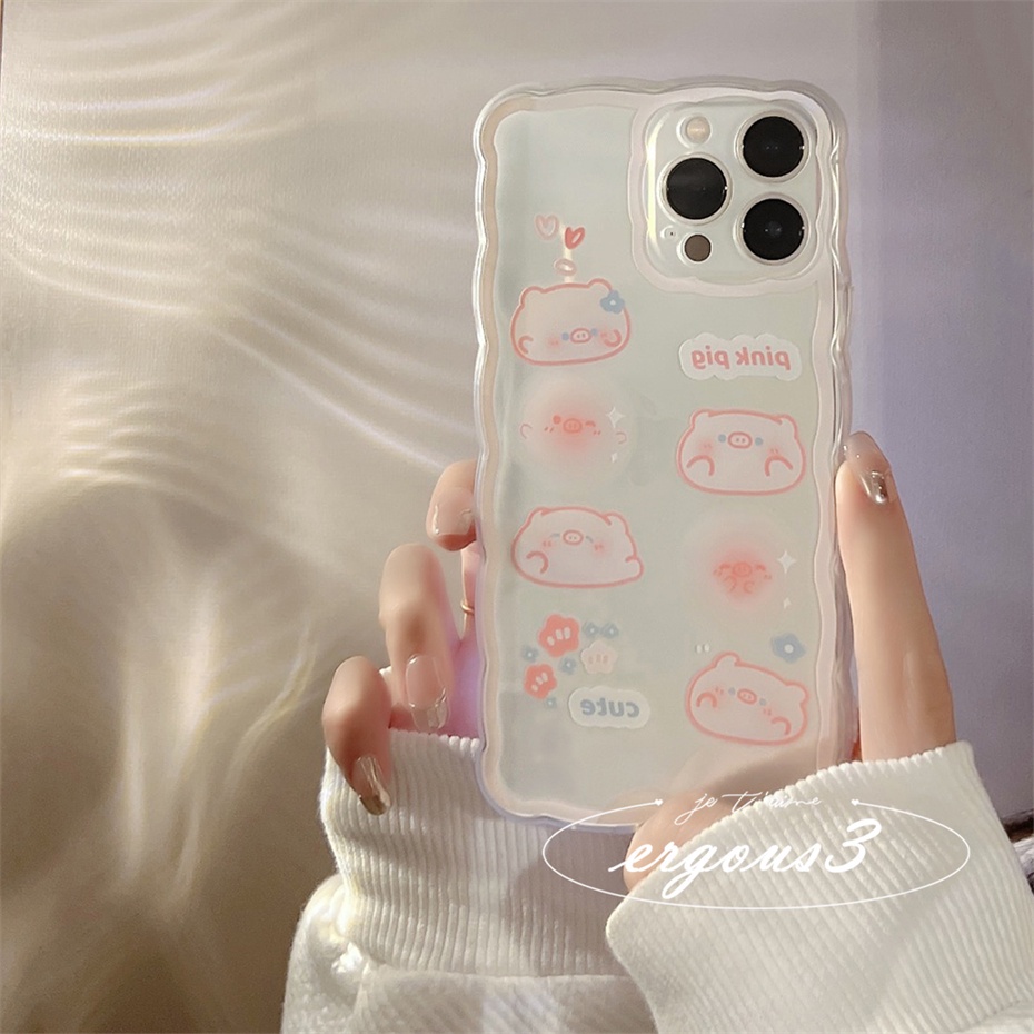 Ốp Điện Thoại In Hình Heo Hồng Cho iPhone 13 12 11 Pro Max X XR XS Max SE 2020 8 7 Plus