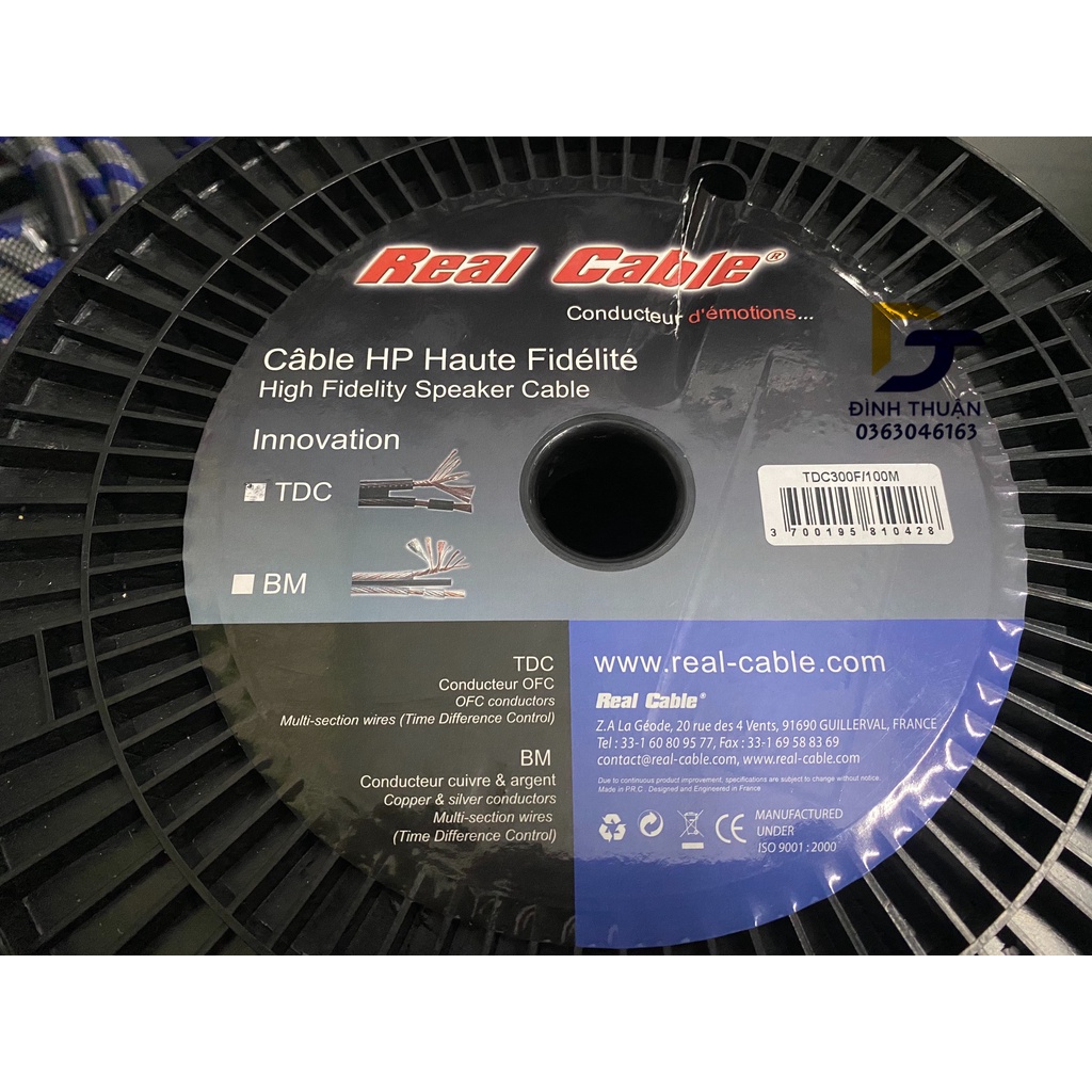 Dây loa Real cable TDC-300F made in France,  Lõi đồng OFC 3.0mm