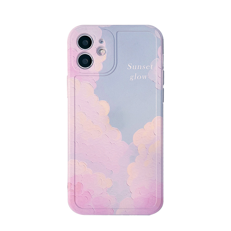 Fashion Soft Casing Gradient Smudge Pink Blue Sky Iphone 12mini 12/12Pro 12pro Max 11 11Pro Max SE 2020 X XS XR XsMax Case for Iphone 6 6s 6plus 7 8 7plus Back Cover