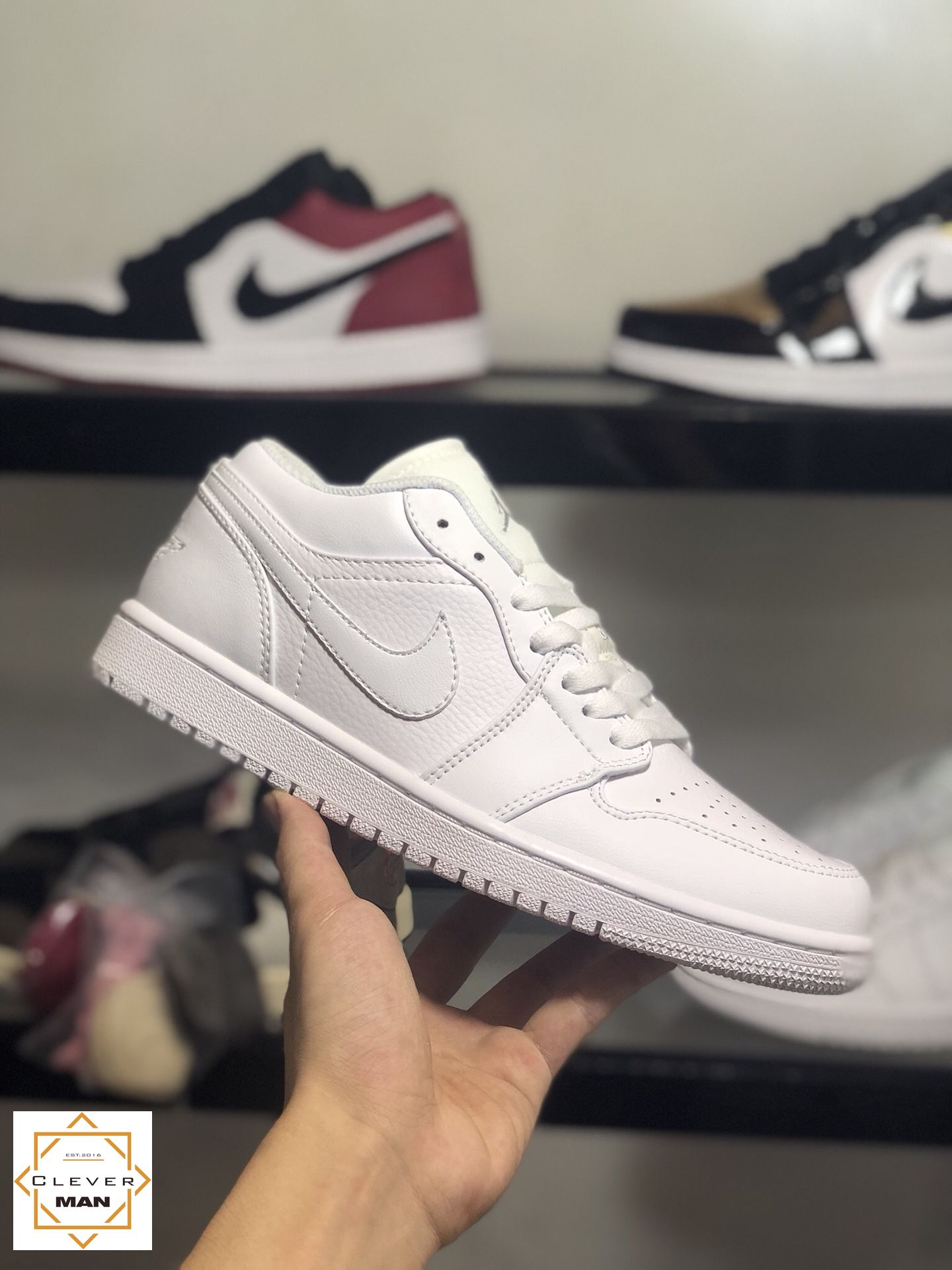 (FULLBOX) Giày thể thao AIR JORDAN 1 Low full white full trắng cổ thấp