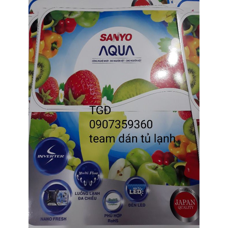 team dán tủ lạnh Sanyo aqua