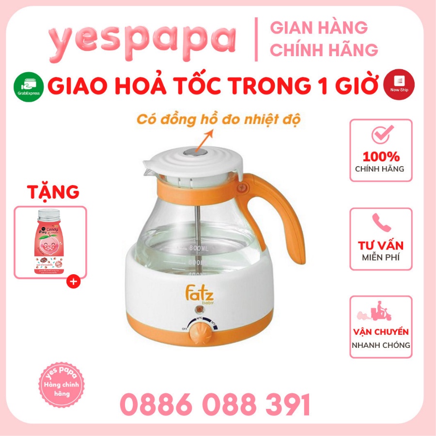 [HÀNG CHÍNH HÃNG] Máy hâm nước pha sữa 800ml Fatzbaby FB3004SL / FB3005SL có đồng hồ đo nhiệt độ