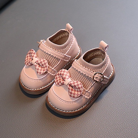 Giày búp bê đính nơ phối cổ chun xinh xắn cho bé gái sz 16-25