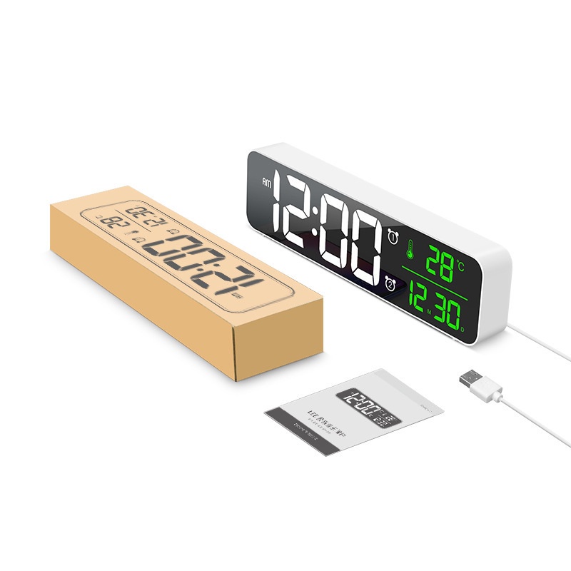 [ Snooze light-emitting desk clock ][ wall clock Mirror LED music clock ][ LED Digital Alarm Clock Large With Calendar ]