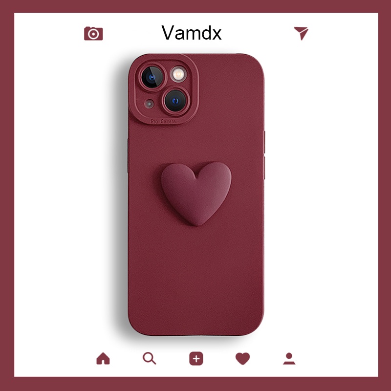 Ốp Điện Thoại Silicon Mềm Bảo Vệ Camera Chống Sốc Họa Tiết Trái Tim Dành Cho iPhone 11 Pro Max X XR XS Max
