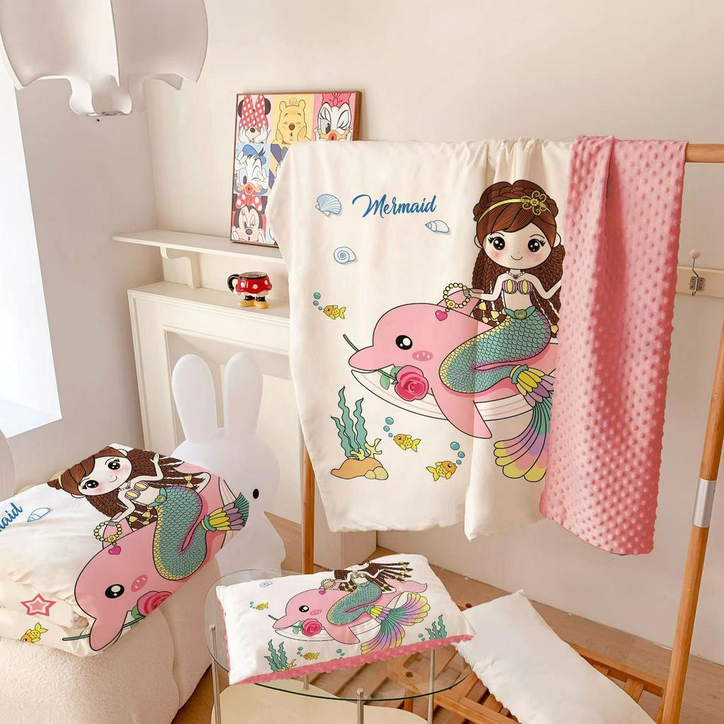 Chăn Điều Hòa Không Khí Họa Tiết Hoạt Hình Dễ Thương Kích Thước 150X120CM Cho Bé