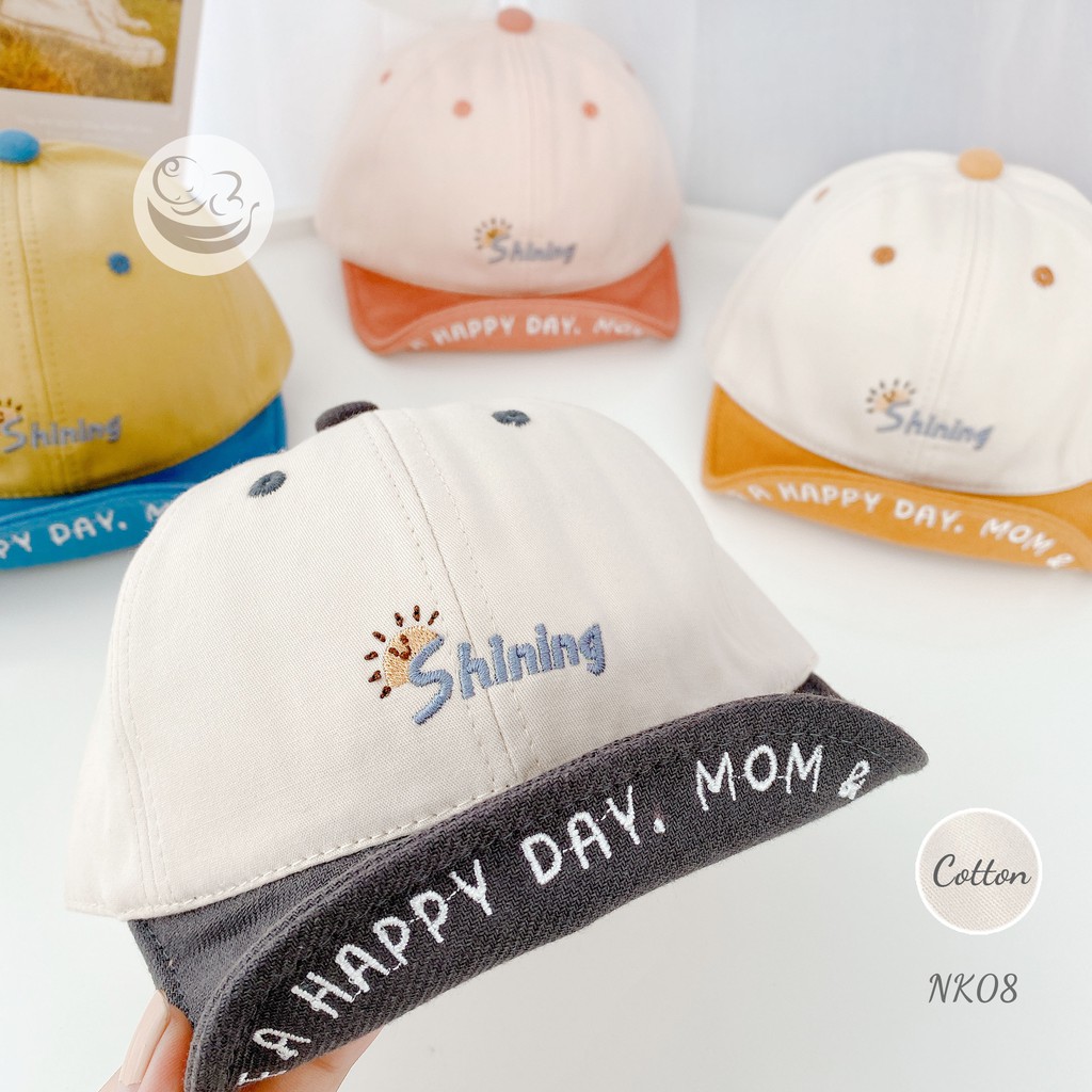 NK08 Nón kết mũ lưỡi trai cho bé thêu mặt trời Shining  cho bé từ 6 - 24 tháng của Mama Ơi - Thời trang cho bé