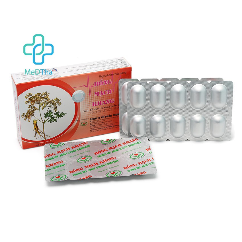Hồng Mạch Khang - Hỗ trợ Người Huyết Áp Thấp, Giảm Chóng Mặt, Giúp Bổ máu, Tăng cường Tuần Hoàn Não (H 30v) [Chĩnh Hãng]