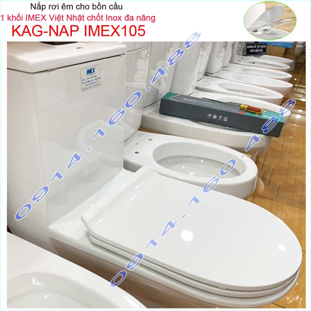 Nắp bồn cầu Imex Việt Nhật KAG-NAP IMEX105, nắp đậy bồn cầu cao cấp  rơi êm cầu Imex